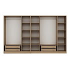 Dulap pentru haine, Minerva, Kale Plus, 315x210x52 cm, PAL, Fume / Stejar