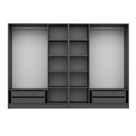 Dulap pentru haine, Minerva, Kale Plus, 225x210x52 cm, PAL, Fumuriu