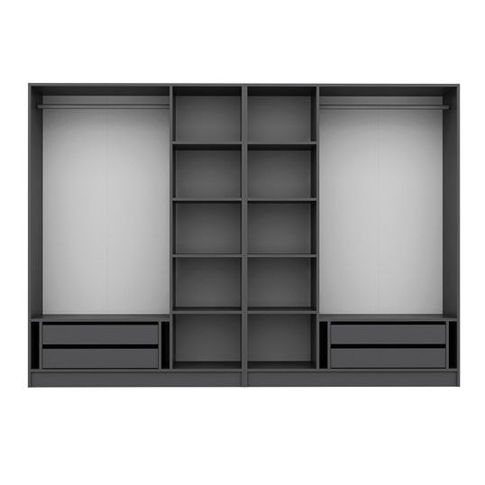 Dulap pentru haine, Minerva, Kale Plus, 225x210x52 cm, PAL, Fumuriu
