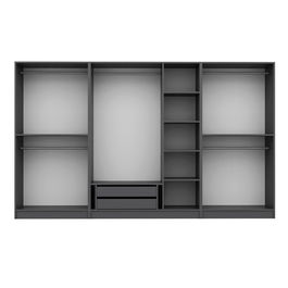Dulap pentru haine, Minerva, Kale Plus, 315x210x52 cm, PAL, Antracit