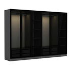 Dulap pentru haine, Minerva, Kale, 270x210x52 cm, PAL, Antracit / Negru