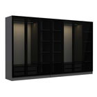 Dulap pentru haine, Minerva, Kale, 315x210x52 cm, PAL, Antracit / Negru