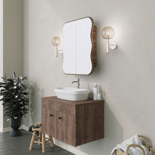 Dulap de baie, Neostill, Day Dream, 12x45x50 cm, 100% CARTON DURO, Maro
