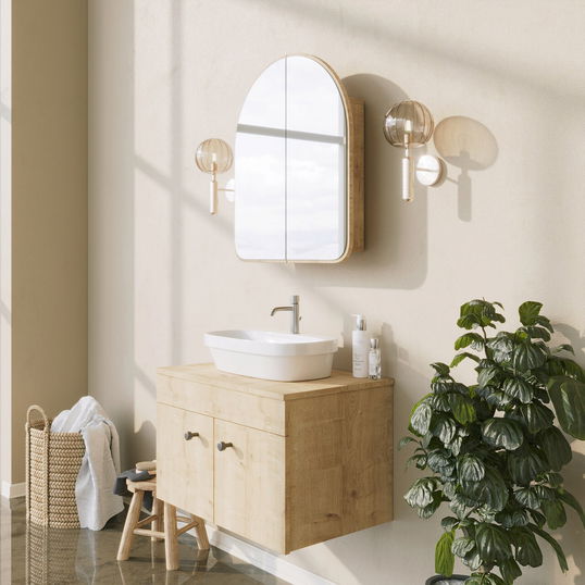 Dulap de baie, Neostill, Hope Cabinet, 12x45x50 cm, 100% CARTON DURO, Bej
