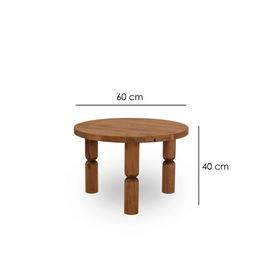 Masuta de cafea, Neostill, Ida 60, 60x40x60 cm, Lemn masiv, Castan