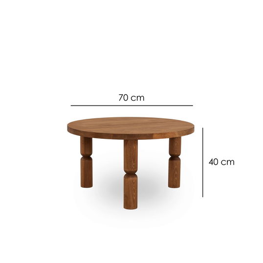 Masuta de cafea, Neostill, Ida 70, 70x40x70 cm, Lemn masiv, Castan