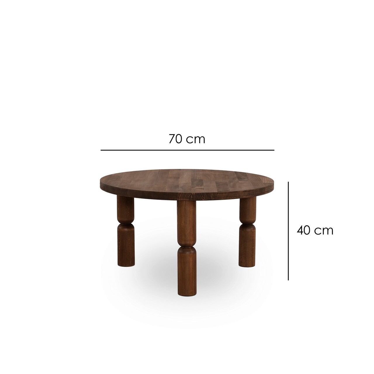 Masuta de cafea, Neostill, Ida 70, 70x40x70 cm, Lemn masiv, Maro