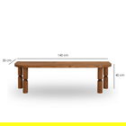 Comoda TV, Neostill, Ida, 140x40x35 cm, Lemn masiv, Castan