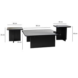 Set masuta de cafea, Neostill, Jazz, PAL, Negru / Fume