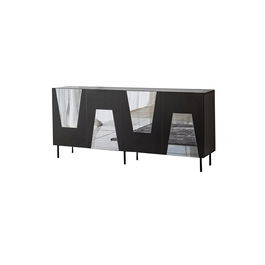 Consola, Neostill, Venice, 180x80x40 cm, PAL, Negru / Fume