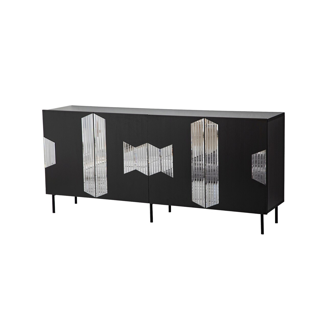 Consola, Neostill, Vienna, 180x80x40 cm, PAL, Negru / Fume