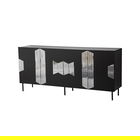 Consola, Neostill, Vienna, 180x80x40 cm, PAL, Negru / Fume