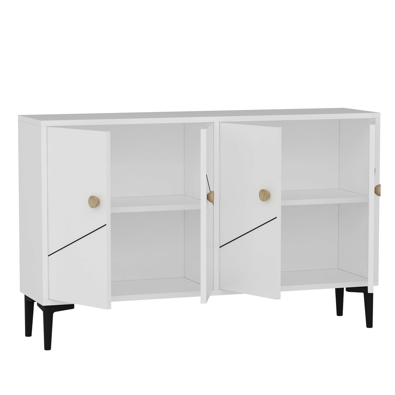 Comoda TV, Odessa, Cria, 120x75x30 cm, PAL, Alb