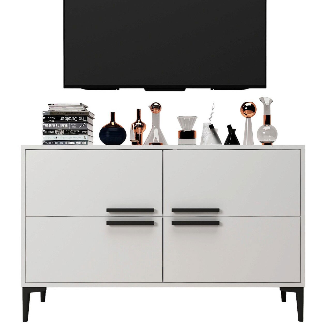 Comoda TV, Odessa, Ctn, 120x75x30 cm, PAL, Alb