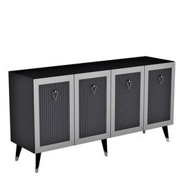Consola, Olivia, Bare, 150x40x80 cm, PAL , Antracit / Argintiu