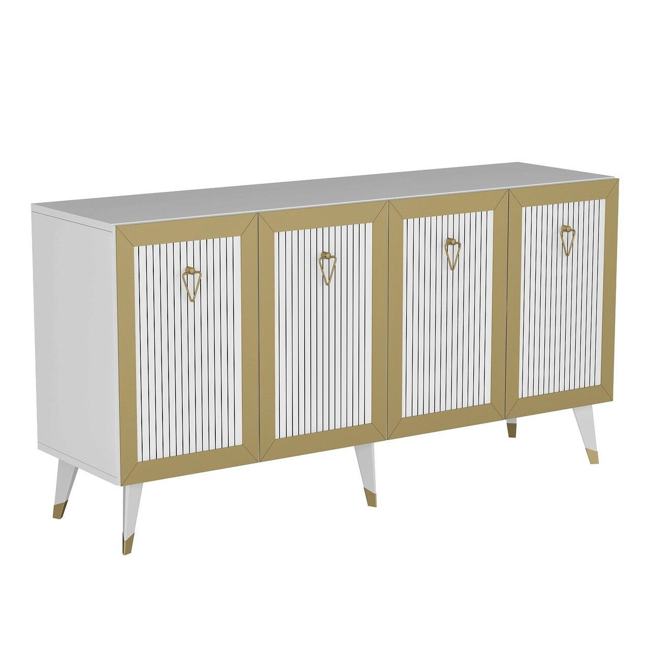 Consola, Olivia, Bare, 150x40x80 cm, PAL , Alb/Auriu