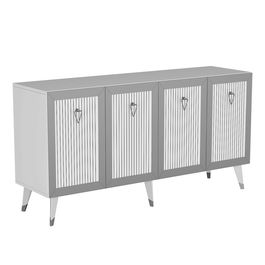 Consola, Olivia, Bare, 150x40x80 cm, PAL , Alb / Argintiu