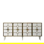 Consola, Olivia, Cagla, 150x40x79 cm, PAL , Alb/Auriu