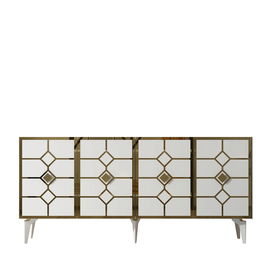 Consola, Olivia, Cagla, 150x40x79 cm, PAL , Alb/Auriu