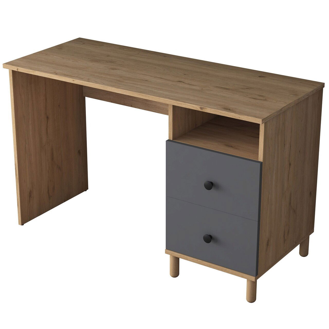 Birou, Rani, HA109, 120x73.8x50 cm, PAL, Nuc / Antracit