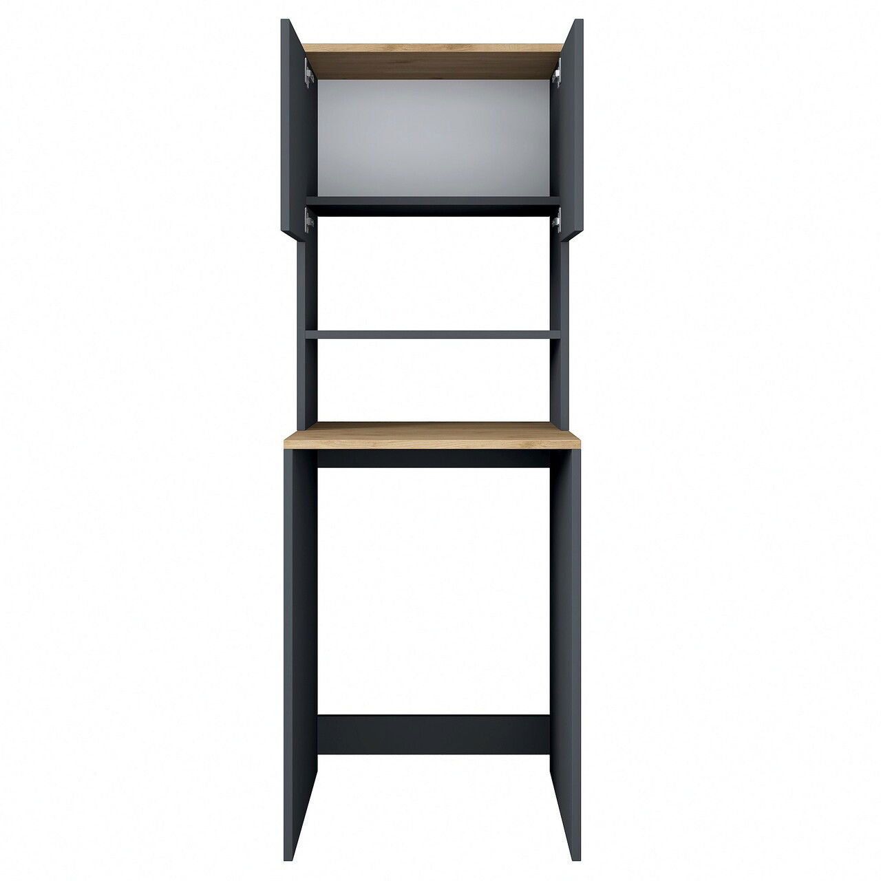 Dulap masina de spalat, Rani, KD101, 65x183.6x60 cm, PAL, Nuc / Antracit
