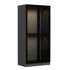 Dulap pentru haine, Minerva, Kale Glass Anthracite, 90x190x52 cm, PAL, Negru / Antracit