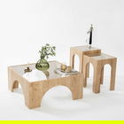 Masuta de cafea, Neostill, Seine, 80x35x80 cm, Sticla temperata, Stejar / Transparent