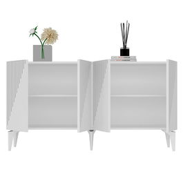 Consola, Olivia, Draw, 150x79x40 cm, PAL, Alb