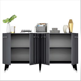 Consola, Olivia, Asel, 150x80x40 cm, PAL , Antracit / Argintiu