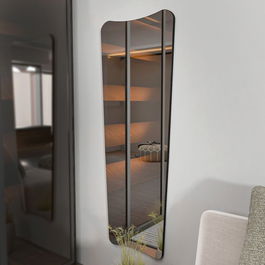 Oglinda decorativa, Siam, Vitros, 55x150x2.2 cm, MDF , Negru