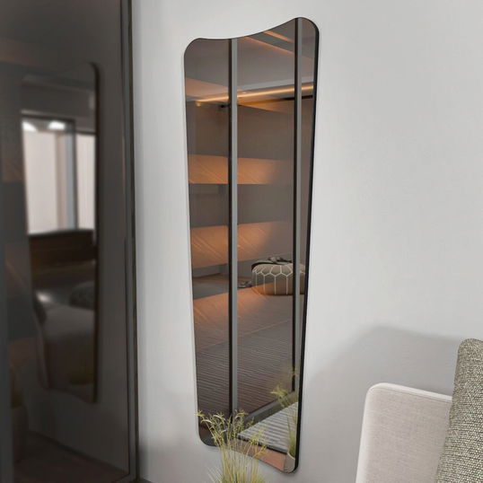 Oglinda decorativa, Siam, Vitros, 55x150x2.2 cm, MDF , Negru