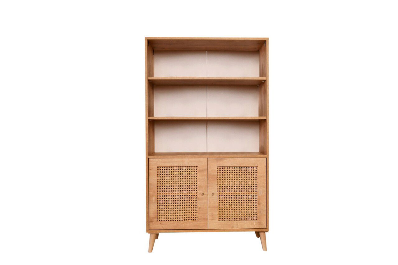 Corp biblioteca, Wolina, Hazeran Bookshelf, 40x90x110 cm, Lemn de carpen, Stejar