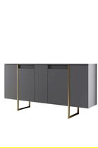Consola, Bexley, Luxe, 160x35x80 cm, PAL, Antracit / Aur