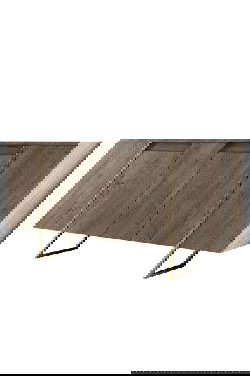 Consola, Bexley, Luxe, 160x35x80 cm, PAL, Nuc / Aur