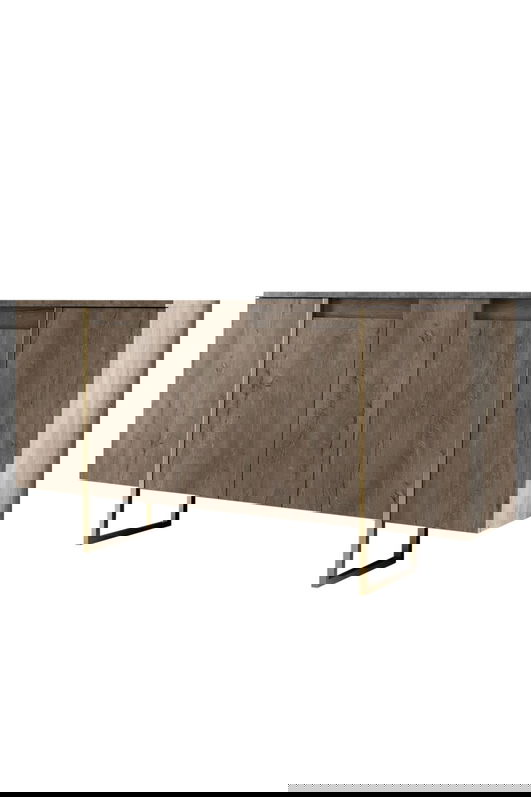 Consola, Bexley, Luxe, 160x35x80 cm, PAL, Nuc / Aur