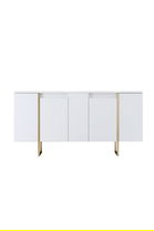 Consola, Bexley, Luxe, 160x35x80 cm, PAL, Alb/Auriu