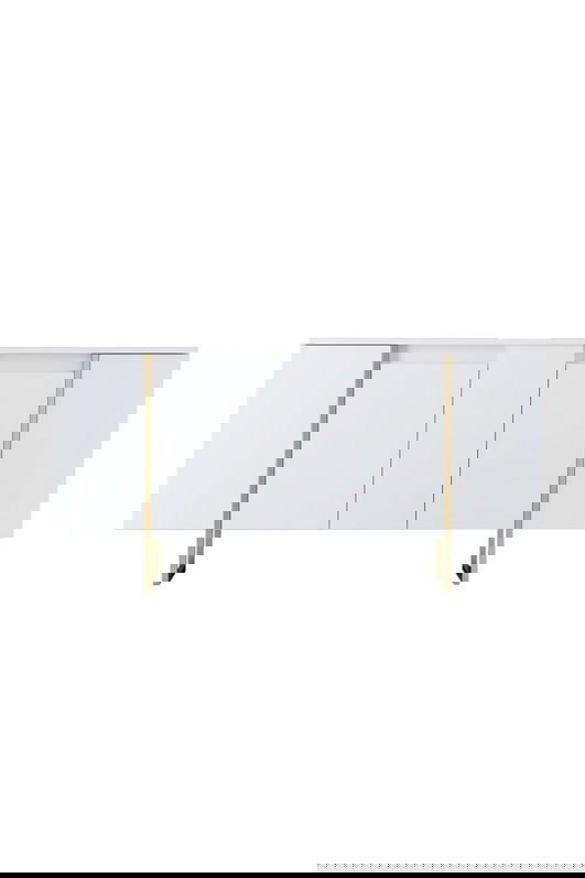 Consola, Bexley, Luxe, 160x35x80 cm, PAL, Alb/Auriu