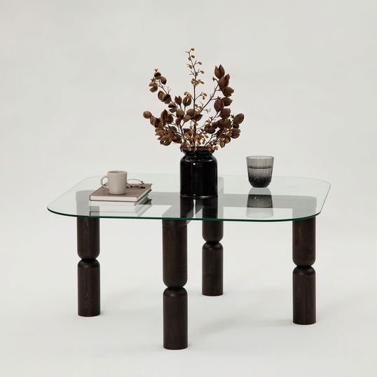 Masuta de cafea, Neostill, Kei, 80x40x80 cm, Sticla temperata , Antracit