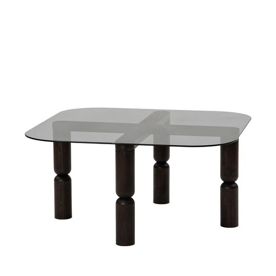 Masuta de cafea, Neostill, Kei, 80x40x80 cm, Sticla temperata , Antracit / Fume