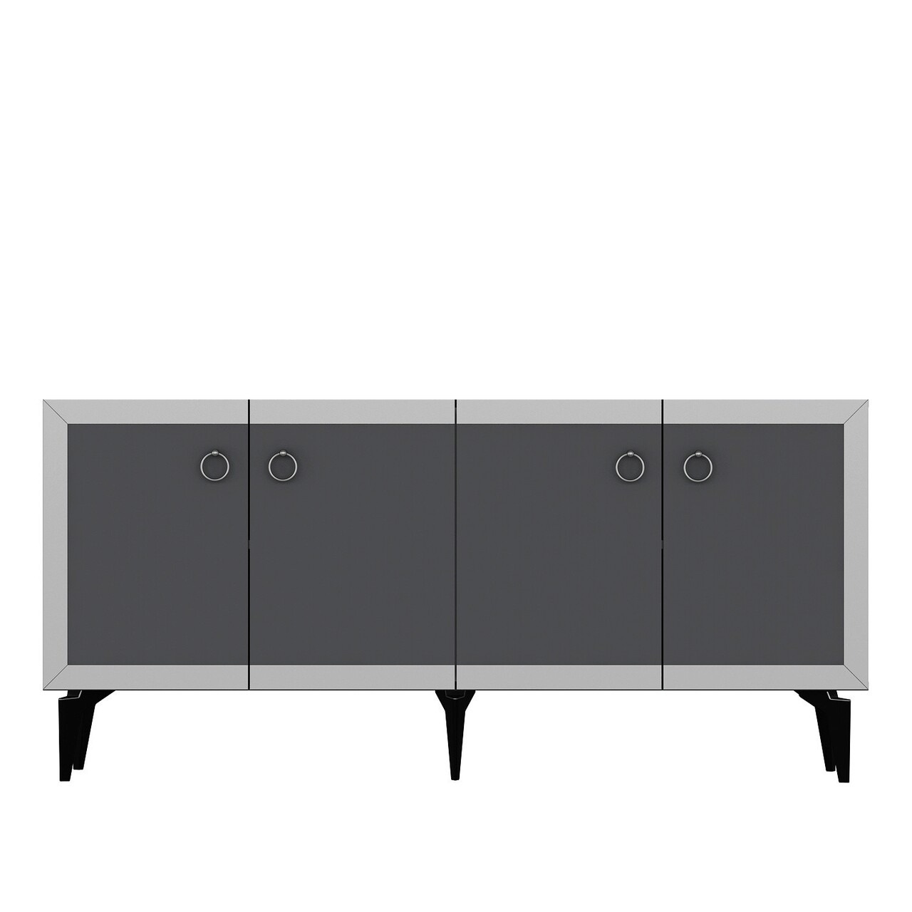 Consola, Olivia, Ponny, 150x40x79 cm, PAL , Antracit / Argintiu