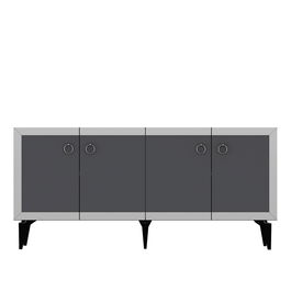 Consola, Olivia, Ponny, 150x40x79 cm, PAL , Antracit / Argintiu