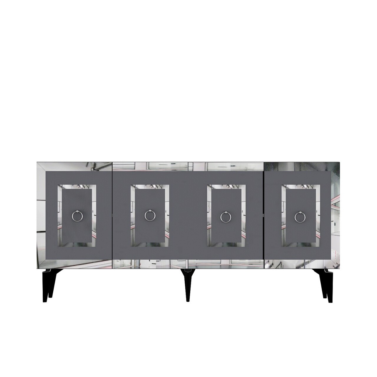 Consola, Olivia, Karya, 150x40x79 cm, PAL , Antracit / Argintiu
