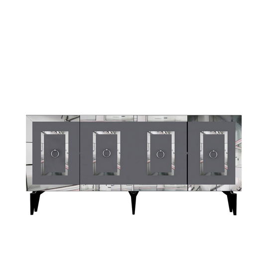 Consola, Olivia, Karya, 150x40x79 cm, PAL , Antracit / Argintiu