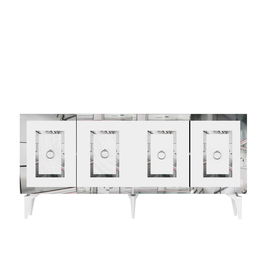 Consola, Olivia, Karya, 150x40x79 cm, PAL , Alb / Argintiu