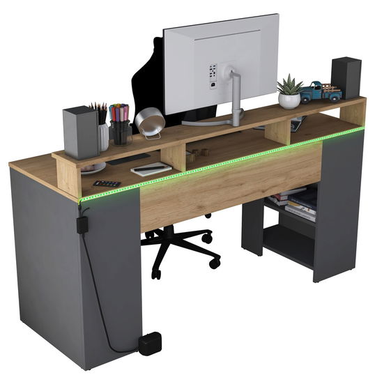 Birou, Rani, HA122, 160x89.5x55 cm, PAL, Nuc / Antracit
