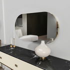 Oglinda decorativa, Siam, Riors, 45x85x2.2 cm, MDF , Transparent/Auriu