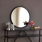 Oglinda decorativa, Neostill, Siyah Metal Çerçeve Yuvarlak Ayna A709, 60x60x2.2 cm, Metal, Negru