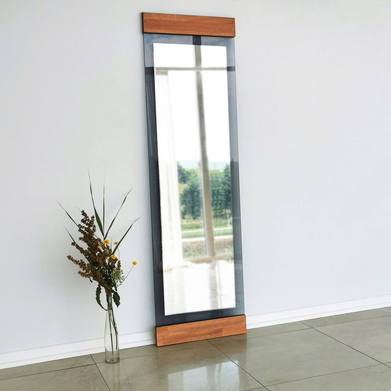 Oglinda Cheval, Neostill, Murano, 50x170x3 cm, Metal, Stejar / Fume