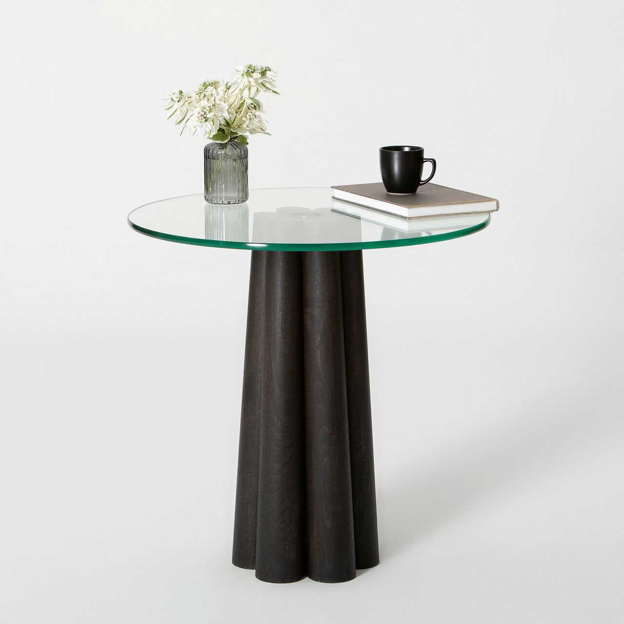 Masuta de cafea, Neostill, Thales, 50x50x50 cm, Sticla temperata, Transparent/Negru
