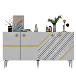 Consola, Olivia, Iris, 150x40x79 cm, PAL , Alb/Auriu